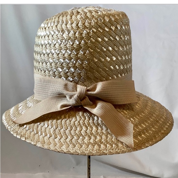 Vintage Linda Anne Straw hat Union Made in the USA - Picture 1 of 8